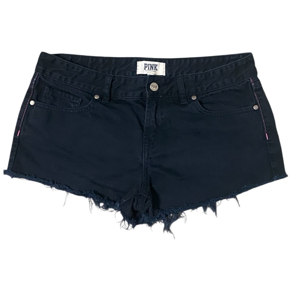 Victoria's Secret PINK Black Denim Cut Off Women’s Shorts Size 8